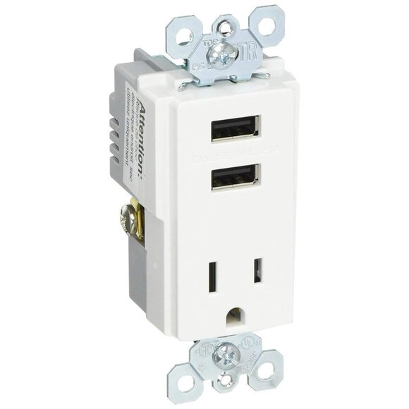 Dual Charger Electrical Outlet, 2 USB and Outlet - Picture 2 of 9